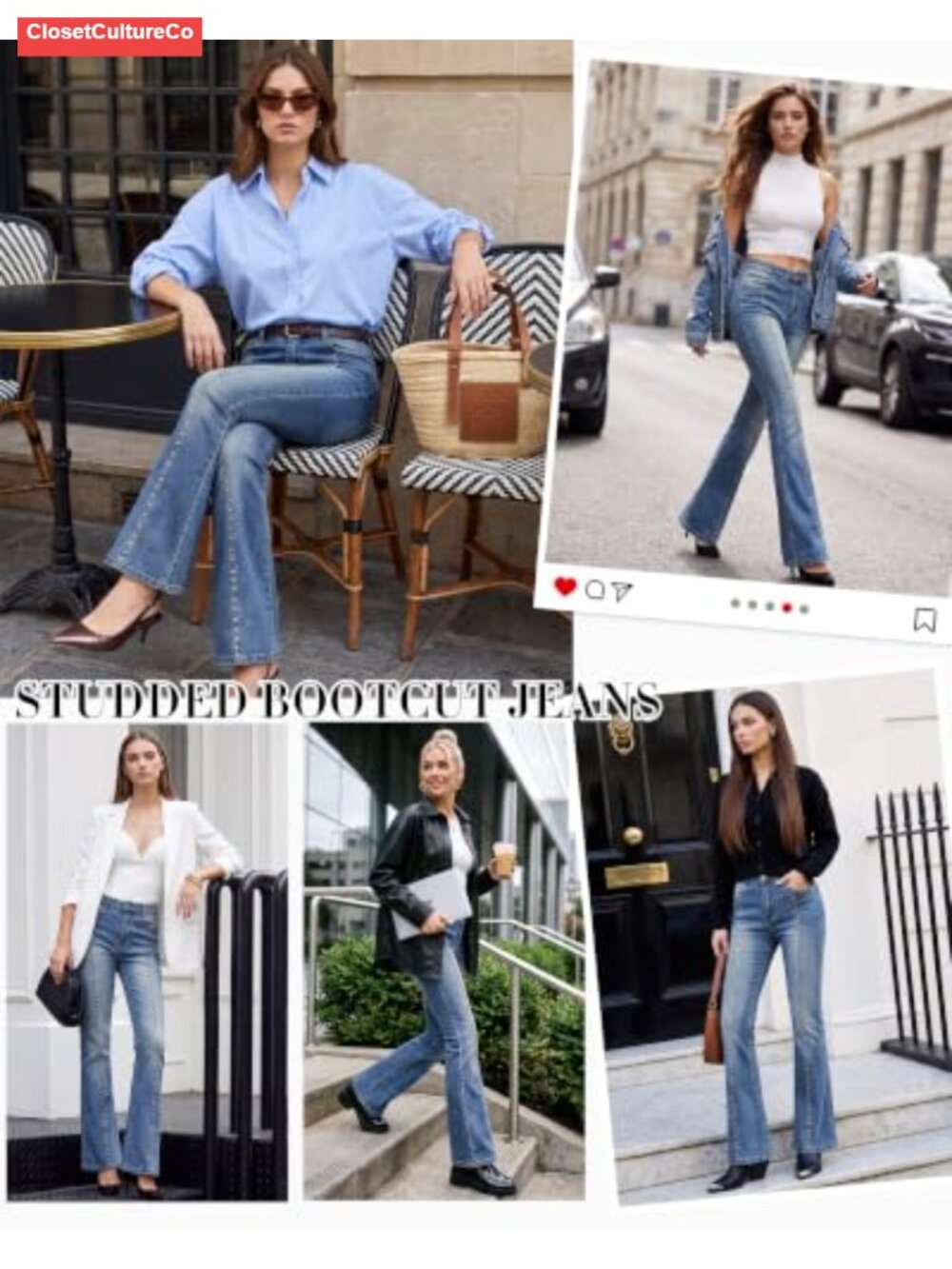 High Waisted Flare Slim Fit Stretchy Denim Jeans - Picture 3 of 6